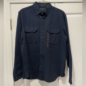 Banana Republic Flannel Button Down. Large. Navy. With tags, never worn/washed